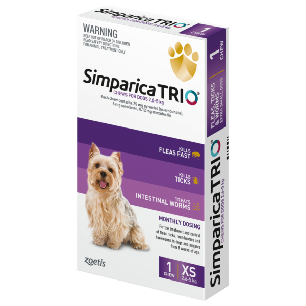 Simparica TRIO® Chew - X-Small Dog (2.6-5kg)