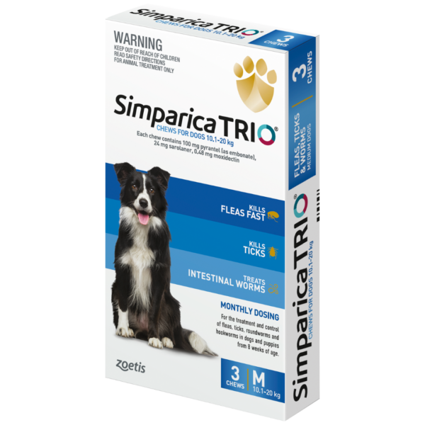 Simparica TRIO® Chew - Medium Dog (10.1-20kg)
